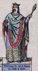 A francia VI. Philippe, Philippe de Valois (1294-1350) (a Capetians dinasztiája) portréja. 19. század végi illusztráció. alkotó: French School