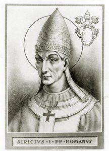 Siricius pápa portréja, 1835 körül (litho) alkotó: French School
