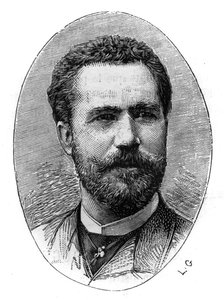 Sebastian Julian Gayarre Garjon (1844-1890) spanyol tenor portréja. Metszet a „” The Illustrated World”-ben, március 20 alkotó: French School
