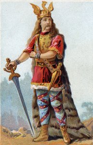 Vercingetorix (Kr. e. 72-46), a gallok királyának portréja. Kromolitográfia 1890 körül. alkotó: French School
