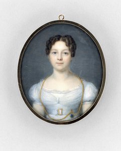 Női portré, 1819 körül (akvarell elefántcsonton alkotó: French School
