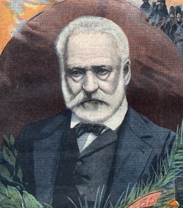 Victor Hugo (1802-1885) francia író portréja. Metszet a "Le Petit Parisien"-ben alkotó: French School
