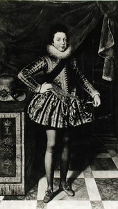 XIII. Lajos (1601-43) francia és navarra király portréja, 1611 körül (olaj, vászon) (f/w fotó) alkotó: French School