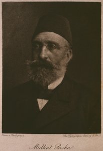 Khedive Tawfik portréja, Georg Moritz Ebers (1837-98) Egyiptomból, 1881 (bw metszet) alkotó: French School