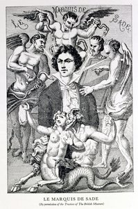 De Sade márki portréja ördögökkel körülvéve (metszet) alkotó: French School