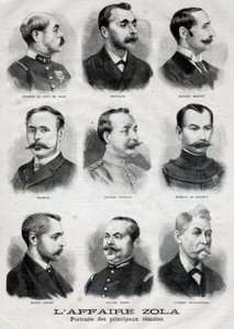 A Dreyfus Zola-ügy fő tanúinak portréi a Le Petit Journalban, február 27. alkotó: French School