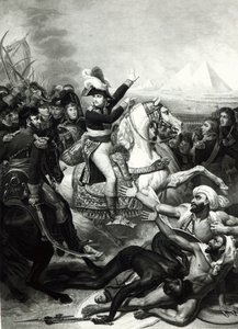 Napóleon ábrázolása a hódító hős Egyiptomban alkotó: French School