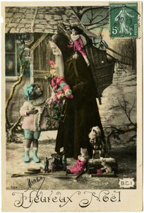 Képeslap: Boldog karácsonyt, Mária (nyomtatott papír) alkotó: French School