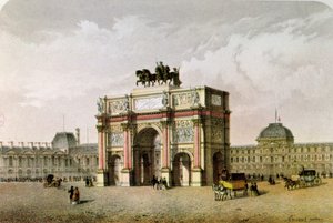 Képeslap a Diadalívről du Carrousel, Párizs alkotó: French School