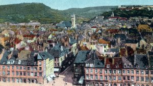 Képeslap a kilátásról a Madeleine-toronyból, Besancon, c. 1930 (színes litó) alkotó: French School