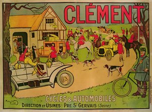 Plakát Kerékpárok és autók Clement, Pre Saint-Gervais, 1906