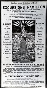 Plakát Excursions Hamilton, 1890 körül alkotó: French School