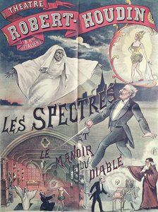 Szellemeket és az ördög házát reklámozó plakát a Robert-Houdin Színházban, Párizs, 1870 körül