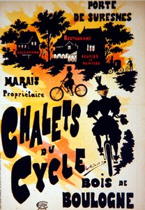 A Chalets du Cycle, Bois de Boulogne, a Porte de Suresnes közelében található plakát alkotó: French School