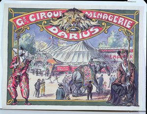 A Grand Cirque Menagerie Dariust reklámozó plakát, 1924 (wc papíron)