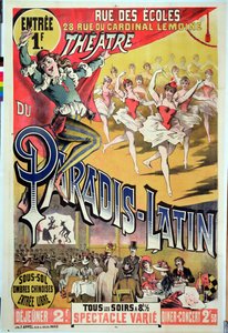 A Theatre du Paradis Latin plakátja, 1880-90 körül