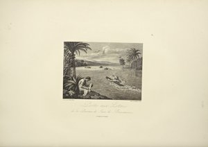 Levelek feladása Jaen de Bracamoros tartományban, illusztráció a „Kordillerák és az Amerika őslakosainak emlékművei” című művéből, Alexander von Humboldt és Aime Bonpland alkotó: French School