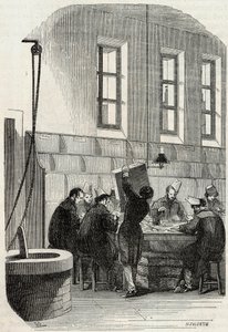 Hozzászólások: Levelek szortírozása osztályoknak és külföldre – Edmond Texier 1852-es metszete „Tableau-de-Paris”-ban alkotó: French School