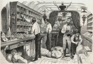 Hozzászólások: a mobil iroda belseje - Edmond Texier 1852-es gravírozása „Tableau-de-Paris”-ban alkotó: French School