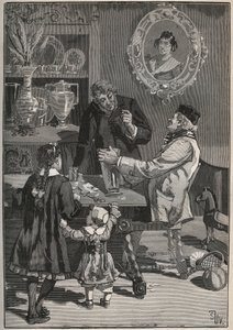 Potichomia, egy 19. századi eljárás Kínából és Japánból származó porcelánvázák utánzására. Metszet 1880-ból Adolphe BITARD „” Les arts et metiers illustres” című könyvébe. alkotó: French School