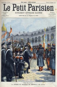 Faure Biguet (Faure-Biguet) tábornok bemutatta a Kínai Ezred zászlaját Arnoux tábornok kormányzójának a párizsi Invalidusoknál, a „Le petit Parisien” 1901-ben (metszet) alkotó: French School