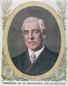 Woodrow Wilson elnök (1856-1924), illusztráció a Le Petit Journal 1917-ből
