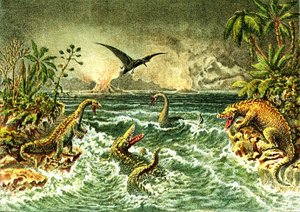 Primitív világ (dinoszauruszokkal) – az őstörténet másodlagos időszaka alkotó: French School