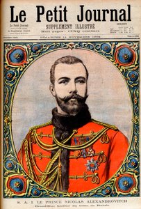 Miklós Alekszandrovics herceg, az orosz trón örököse (II. Miklós leendő császár és cár) Miklós Alekszandrovics herceg, Oroszország trónjának nagyhercege. Illusztráció a Le Petit Journal számára alkotó: French School