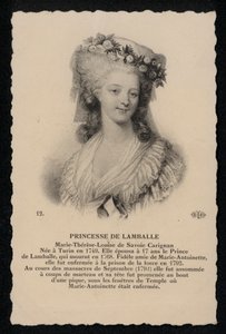 De Lamballe hercegnő (litho) alkotó: French School