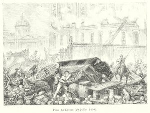A Louvre elfoglalása, 1830. július 29. (metszet) alkotó: French School