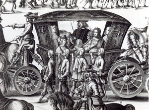 XIV. Lajos fiatal király gyermekkorában történt bevonulása Párizs városában 1649. augusztus 18-án, részlet alkotó: French School