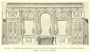 Pietre, építész eredeti rajzai alapján készült, 1778-as nagy udvar bal szobájának dekorációs terve alkotó: French School