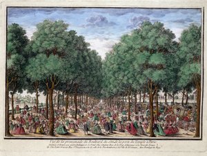 Promenade du boulevard, Porte du Temple Párizsban - metszet alkotó: French School