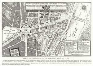 Javaslatok XVI. Lajos francia dicsőségére szentelt köztér kialakítására, Párizs, 1784 alkotó: French School