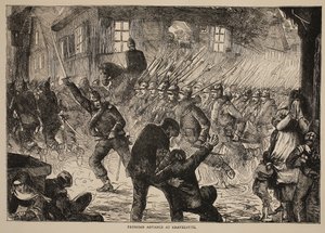 Porosz előrenyomulás Gravelotte-nál, illusztráció Cassells: A Franciaország és Németország közötti háború története, 1870-1871 alkotó: French School