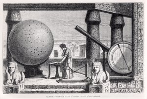 Ptolemaiosz (kb. 90-168) (Claudius Ptolemaius) az alexandriai csillagvizsgálóban, Louis Figuier La Vie des Savants Illustres című művéből alkotó: French School