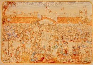 Dahomey királya fogadta a francia követeket alkotó: French School
