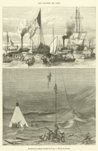 Milliók keresése a tenger fenekén (metszet) alkotó: French School