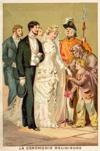 Vallási házassági szertartás (chromolitho) alkotó: French School