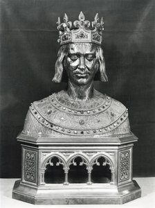 St. Louis (1214-70) ereklyetartó mellszobra (ezüst aranyozott)