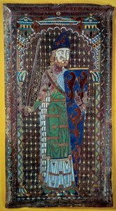 Geoffroi V (Geoffroy) Le Bel Plantagenet (Maine és Anjou grófja, Normandia hercege) ábrázolása (1113-1151) Sírtábla e-mailben. 1151. Tesse múzeuma. Le Mans alkotó: French School