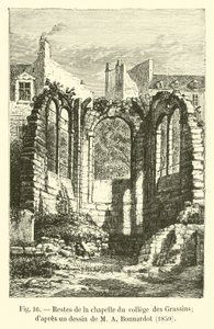 A College des Grassins kápolnájának maradványai; M A Bonnardot rajza után, 1850 alkotó: French School