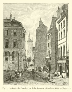 Chatelet, rue de la Saulnerie maradványai, 1855-ben lerombolták alkotó: French School