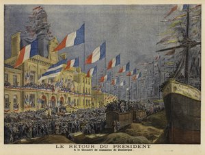 Felix Faure francia elnök visszatérése oroszországi látogatásáról, 1897 alkotó: French School