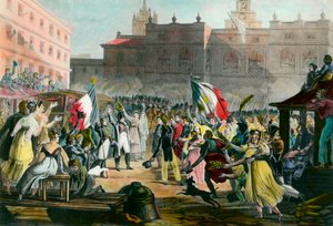 Bonaparte Napóleon (1769-1821) visszatérése Elba-szigetről Grenoble-ba 1815 márciusában. Metszet 1815 körül Magángyűjtemény alkotó: French School