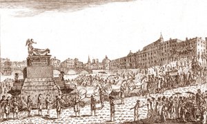 Voltaire hamvainak visszatérése (Francois Marie Arouet Voltaire szerint alkotó: French School