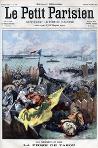 Revolt des Boxers (1898-1900): A szövetségesek elfoglalják Takout Kínában – a Le Petit Parisienben alkotó: French School