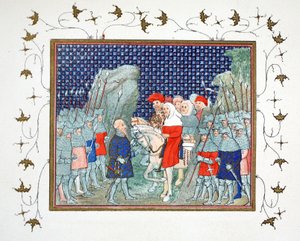II. Richárd elárulta Penmaur Rhosban, és Northumberland hercege fogságba esett, faxmásolat a Le Prinse et Mort du Roy Richartból, Jean Cretontól, újranyomva 19. század alkotó: French School