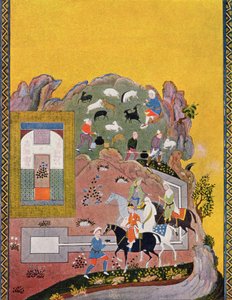 Lovas és háremje, Illusztráció Az arab éjszakákhoz, 1895 (színes metszet) alkotó: French School
