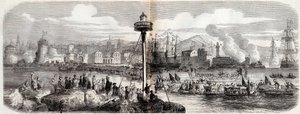 Risorgimento – (Ausztria elleni háború) – Napóleon herceg (Napoleon Jerome Bonaparte) által irányított francia hadsereg Livorno kiszállása – május 23. alkotó: French School